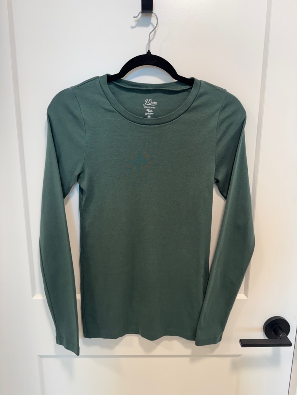 J. Crew Women's Long-Sleeve Crewneck Top - Forest Green